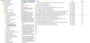 Screenshot of the BitLocker hardware based encryption group policy.