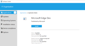 Edge Dev in Software Center