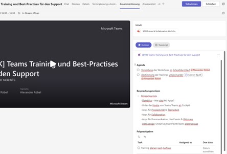 Zusammenfassung Kollaborativen Notizen Teams Meeting